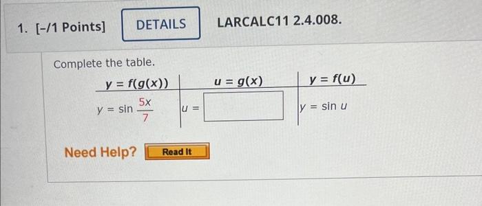 LARCALC11 2.4.008. Comploto the tahle