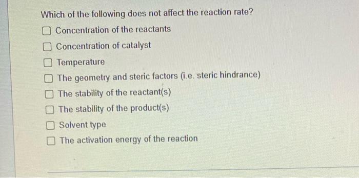 Solved 1 II III IV Which of the following does not affect | Chegg.com