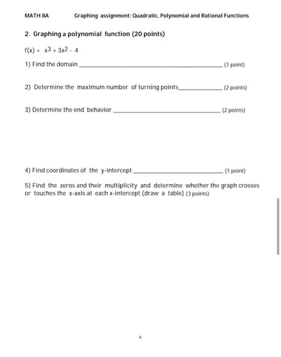 Solved MATH BA Graphing assignment: Quadratic Polynomial and | Chegg.com