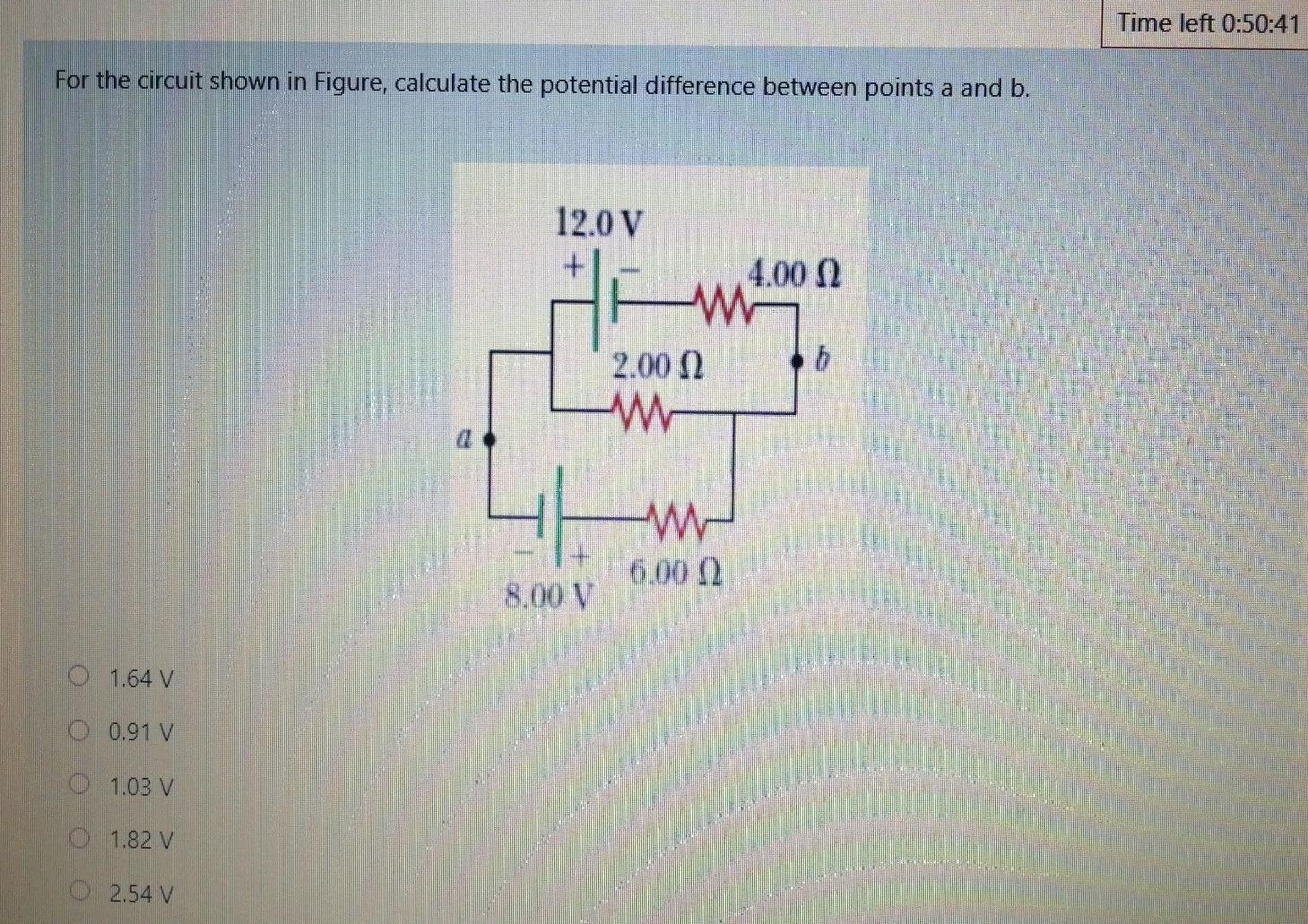 Solved Time left 0:50:41 For the circuit shown in Figure, | Chegg.com