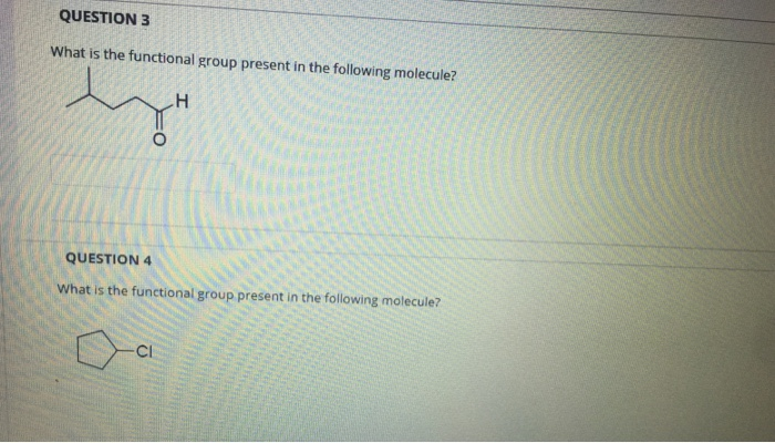 Solved QUESTION 1 What is the functional group for the | Chegg.com