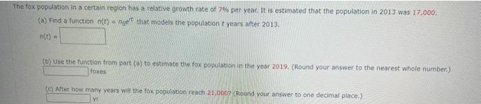 Solved Is Exercise Uses The Population Growth Model. A 