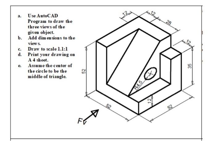 Solved A. 28 12-4 Use Autocad Program To Draw The Three 