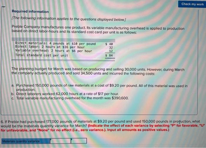 Solved Check my work Required information [The following | Chegg.com