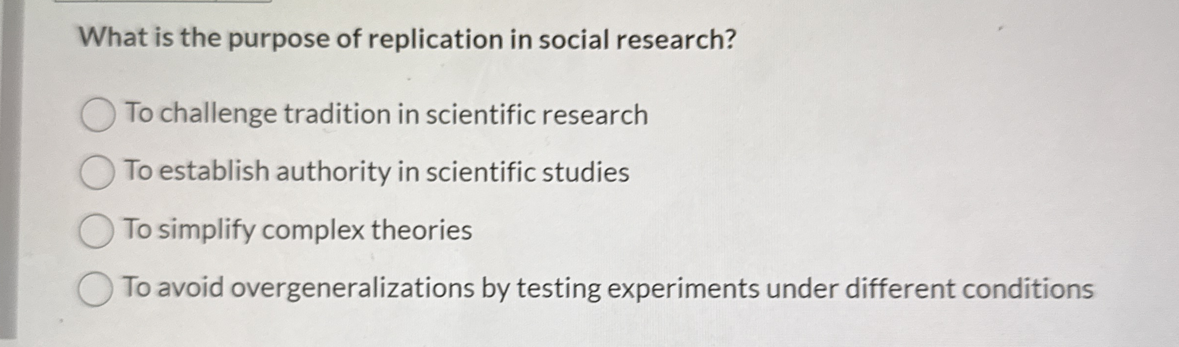 Solved What is the purpose of replication in social | Chegg.com