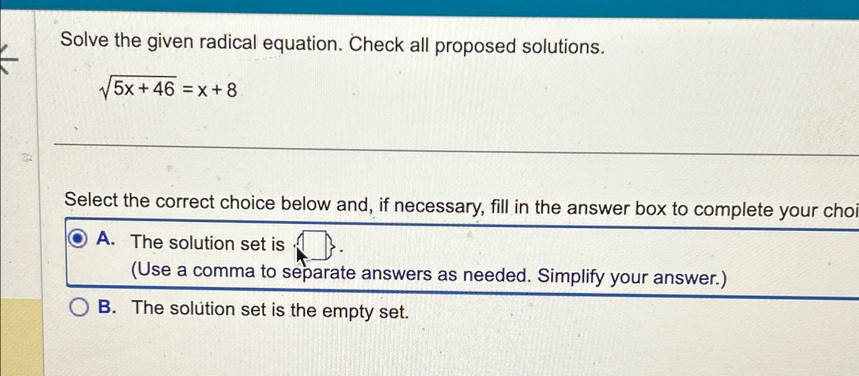 Solved Solve the given radical equation. Check all proposed | Chegg.com