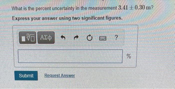 Solved What is the percent uncertainty in the measurement | Chegg.com