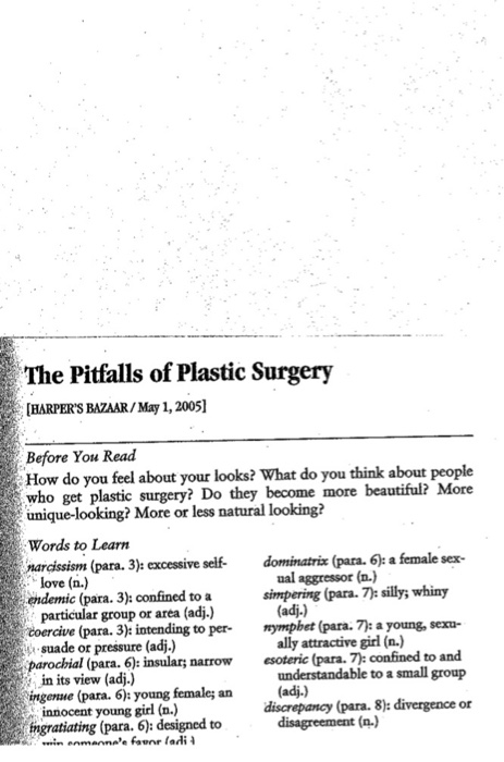Read The Pitfalls Of Plastic Surgery Camille Chegg 