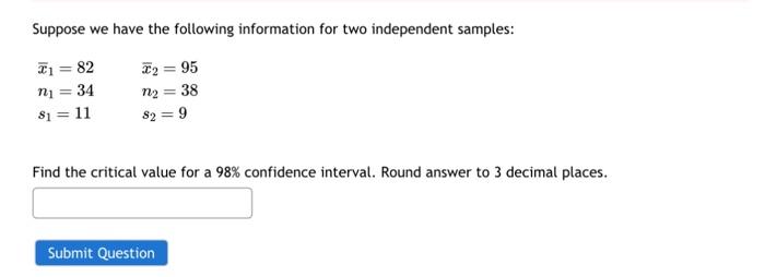 Solved Suppose we have the following information for two | Chegg.com
