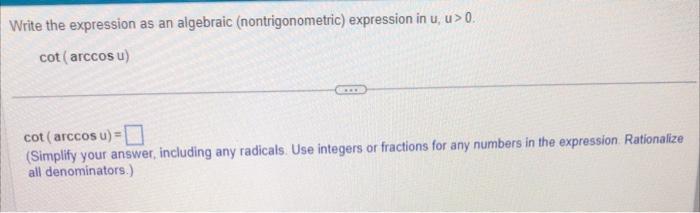 Solved Write the expression as an algebraic | Chegg.com