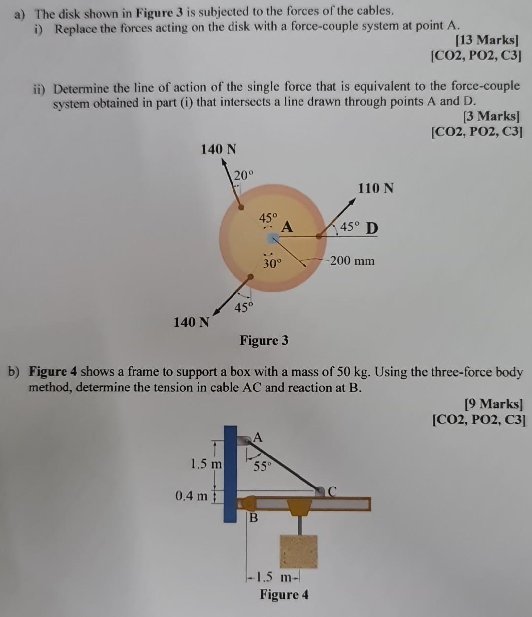 Solved a) The disk shown in Figure 3 is subjected to the | Chegg.com