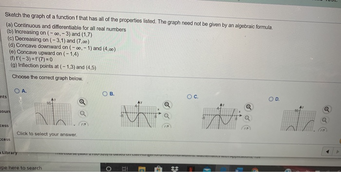 Solved Sketch the graph of a function that has all of the | Chegg.com