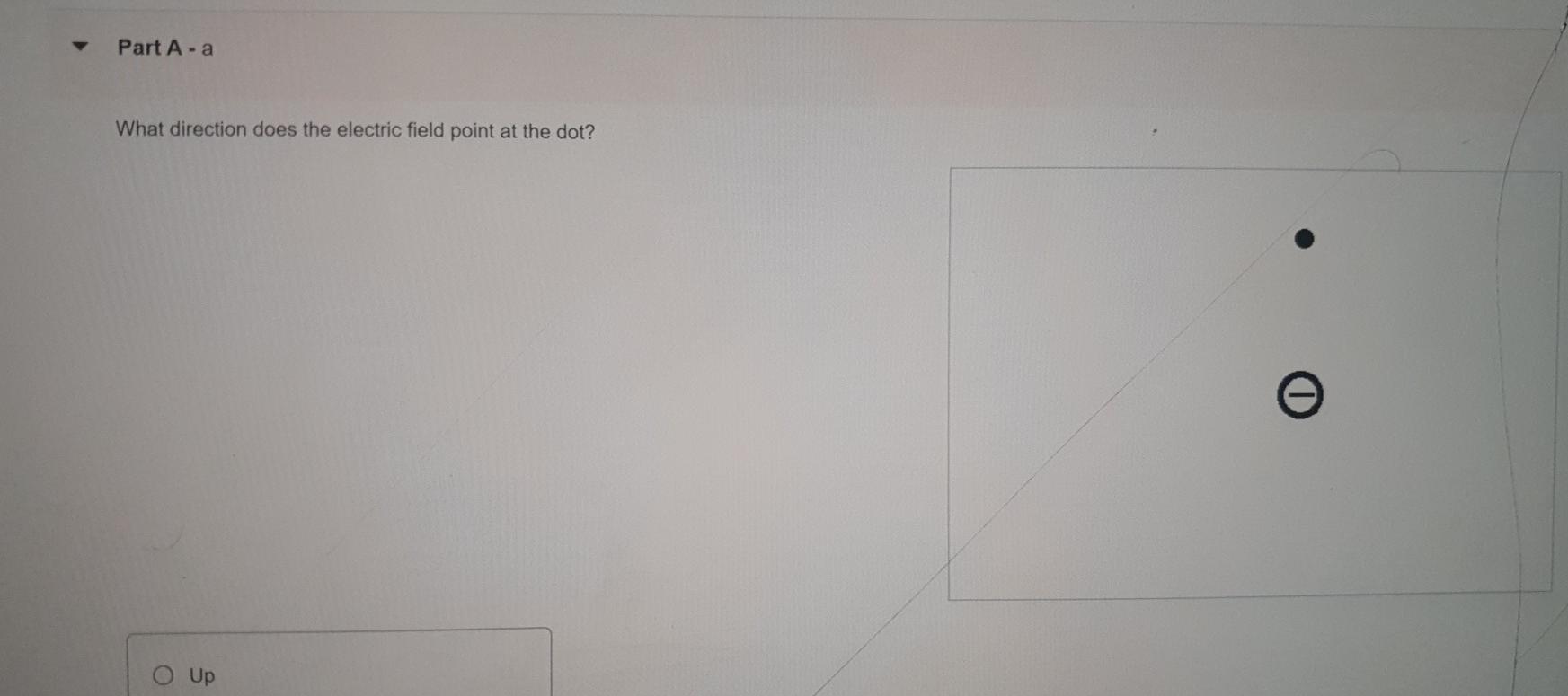 Solved Part A-a What direction does the electric field point | Chegg.com