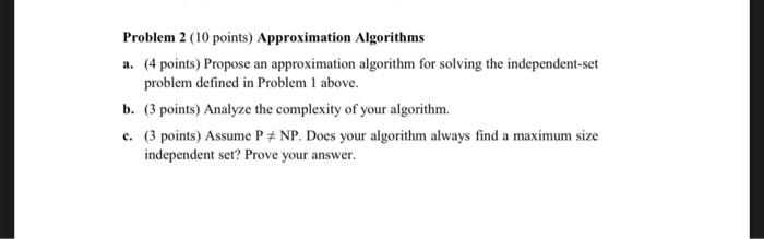 Solved Problem 2 (10 points) Approximation Algorithms a. (4 | Chegg.com