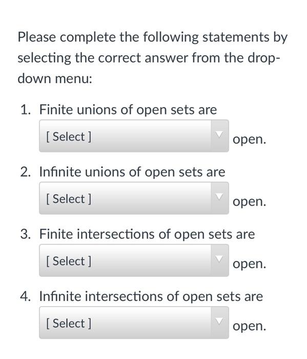 Solved Please complete the following statements by selecting | Chegg.com