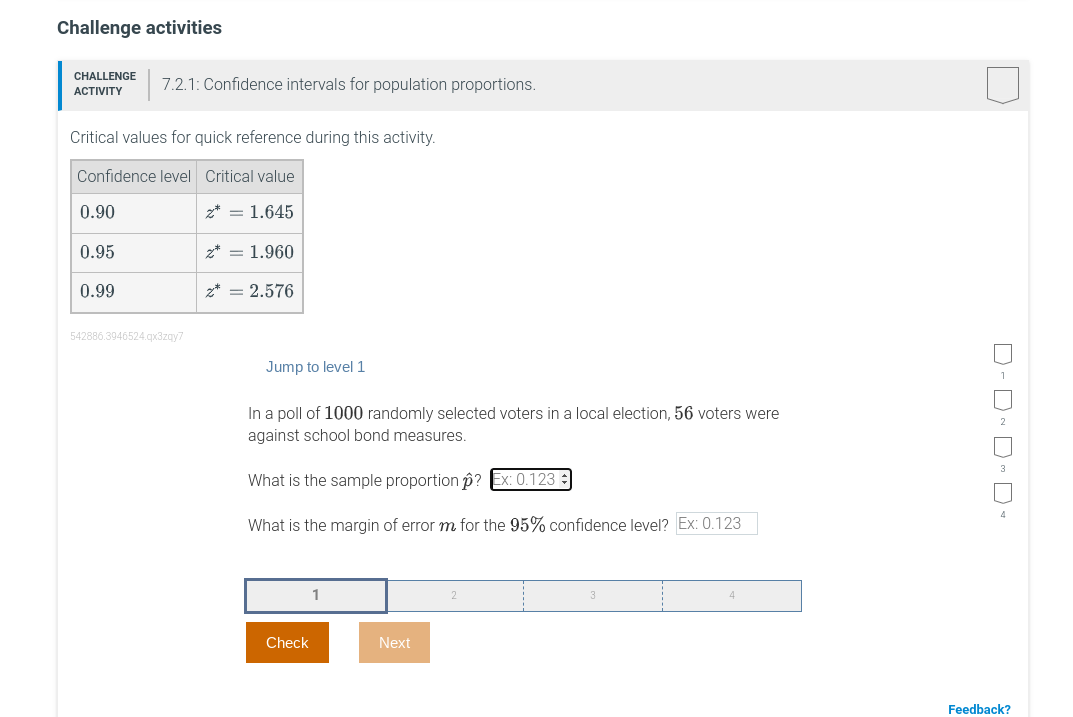 Solved Challenge activities7.2.1: Confidence intervals for | Chegg.com