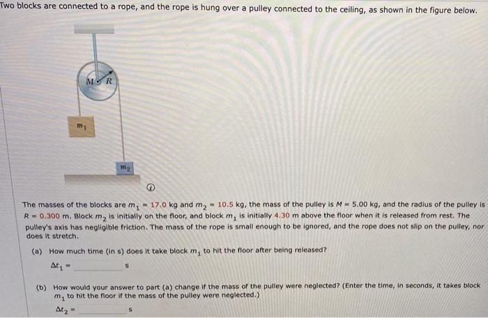 Solved Two Blocks Are Connected To A Rope, And The Rope Is | Chegg.com