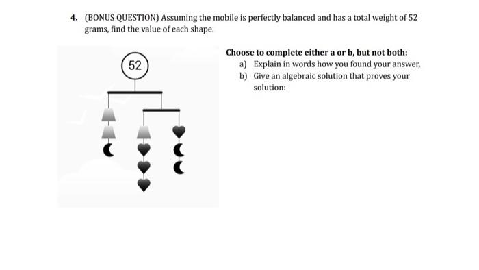 Solved 4. (BONUS QUESTION) Assuming the mobile is perfectly | Chegg.com