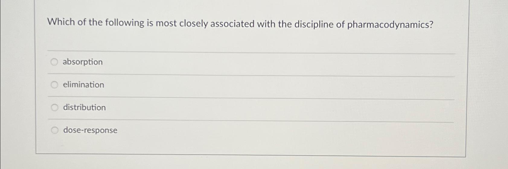 Solved Which of the following is most closely associated | Chegg.com