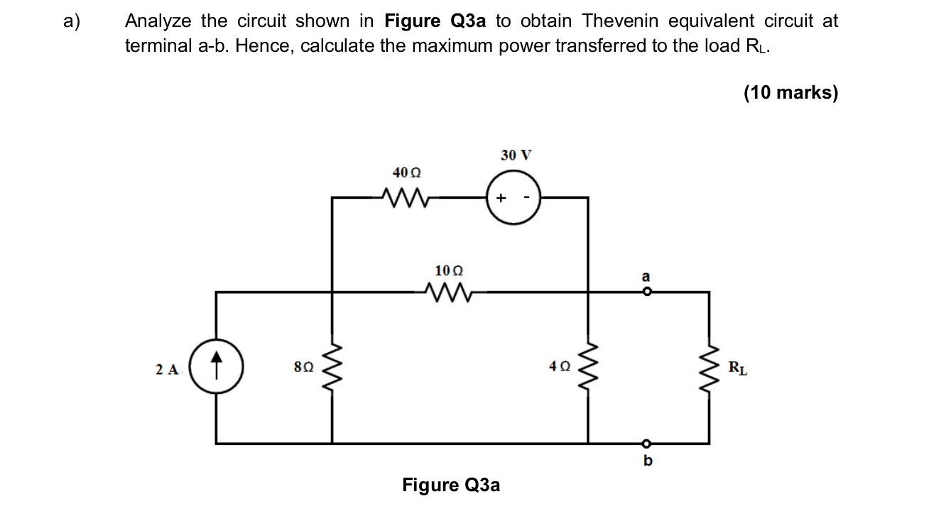 Solved a) Analyze the circuit shown in Figure Q3a to obtain | Chegg.com