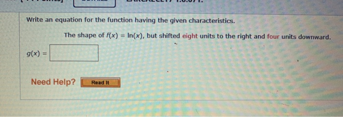 Solved Write an equation for the function having the given | Chegg.com