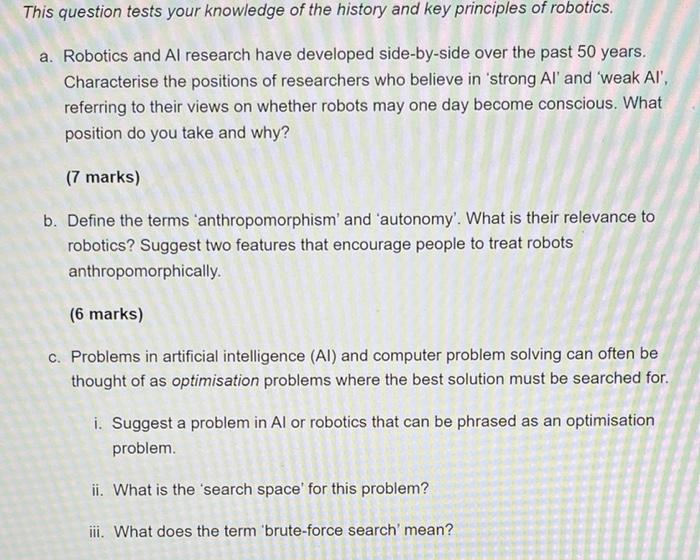 Solved This question tests your knowledge of the history and | Chegg.com
