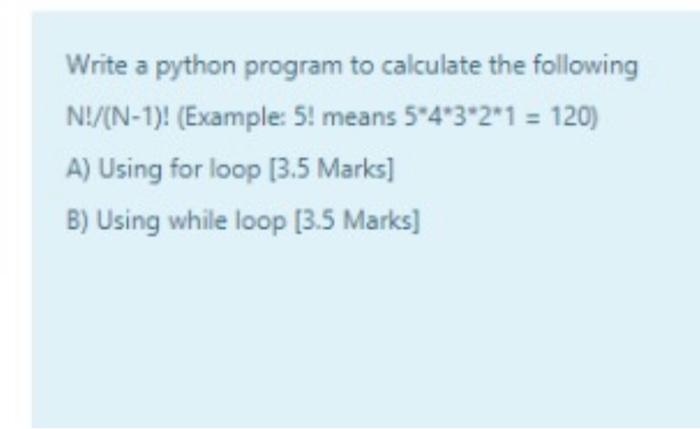 Solved Write a python program to calculate the following | Chegg.com