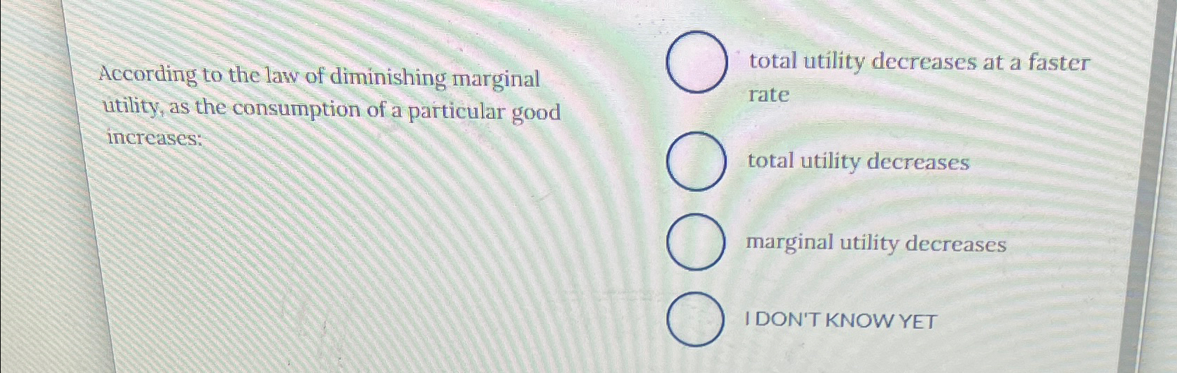 Solved According to the law of diminishing marginal total | Chegg.com