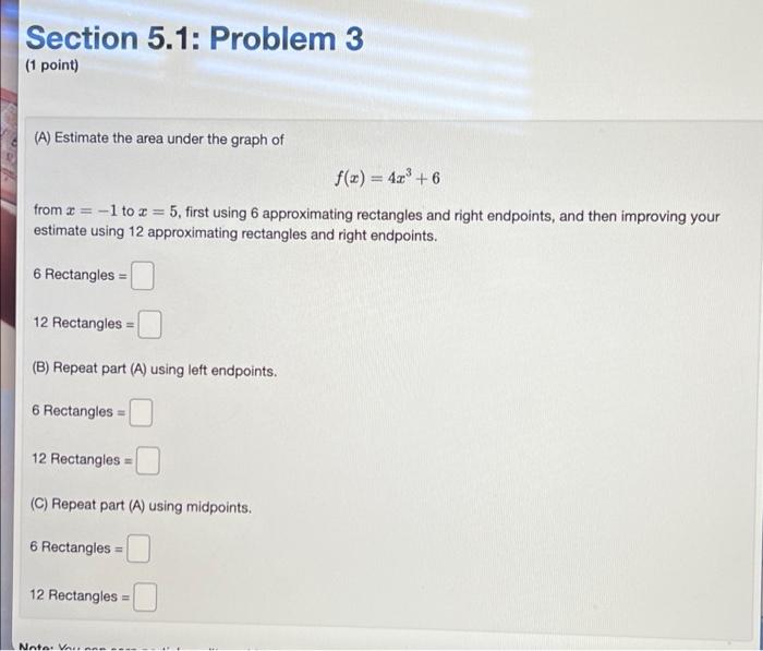 Solved Section 5.1: Problem 1 (1 Point) (A) Estimate The | Chegg.com