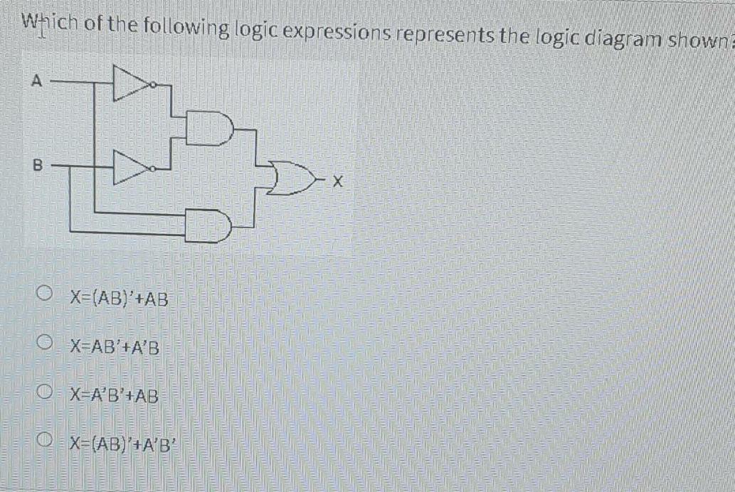 Solved Which Of The Following Logic Expressions Represents | Chegg.com