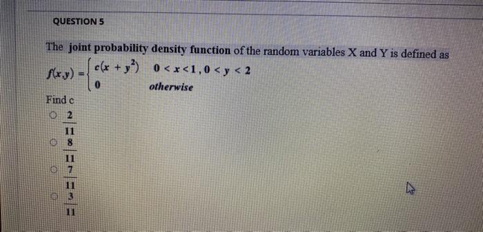 Solved QUESTION 1 The joint probability distributions of the | Chegg.com