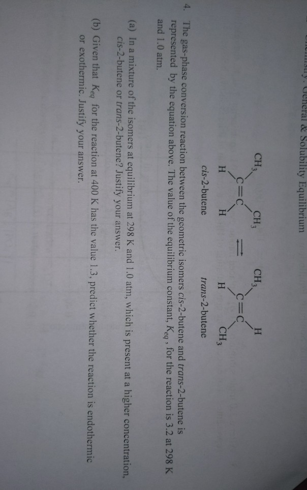 Solved O L Y General Solubility Equilibrium Ch3 Ch3 Ch Chegg Com