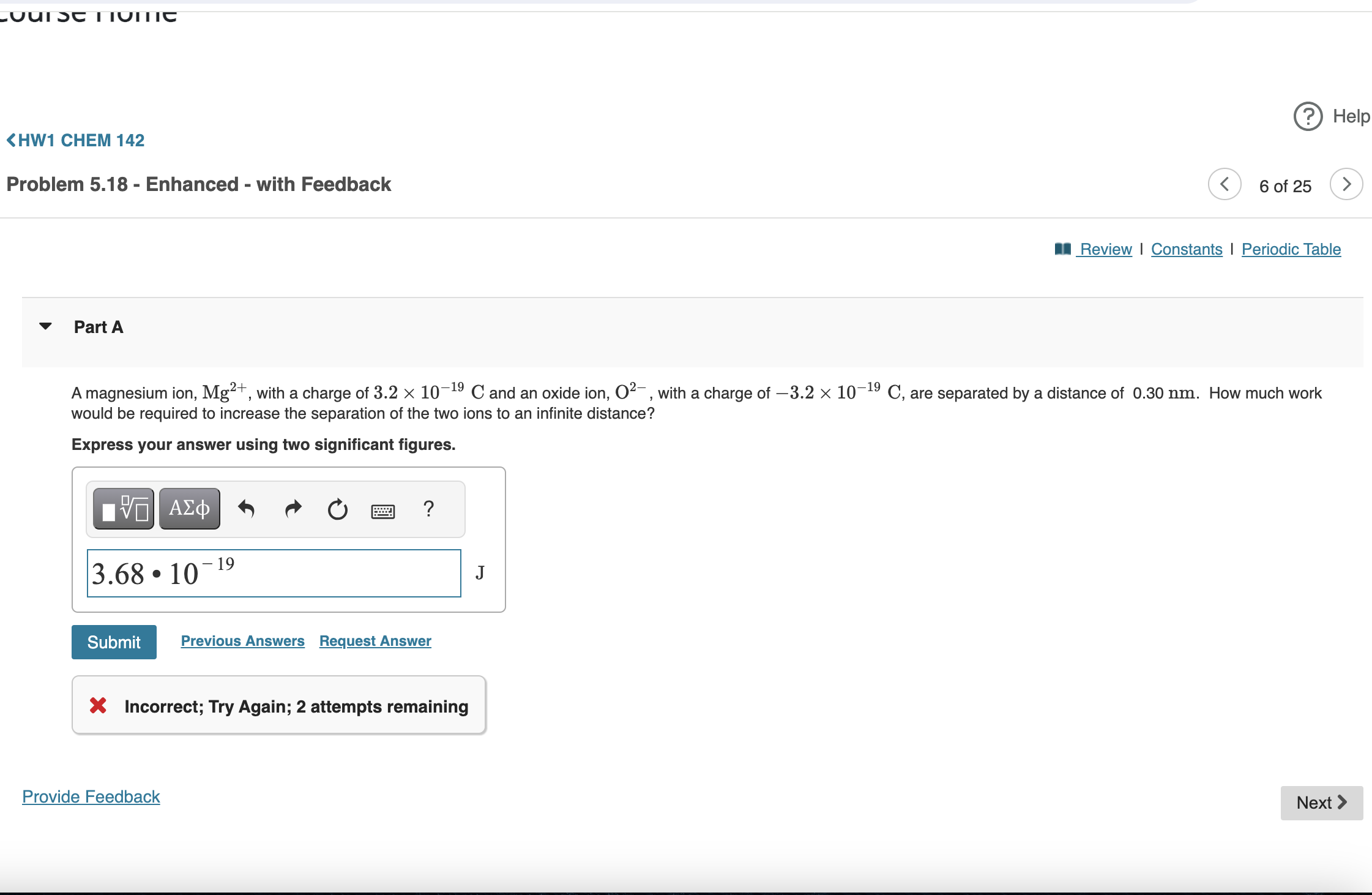 Solved Part AA magnesium ion, Mg2+, ﻿with a charge of
