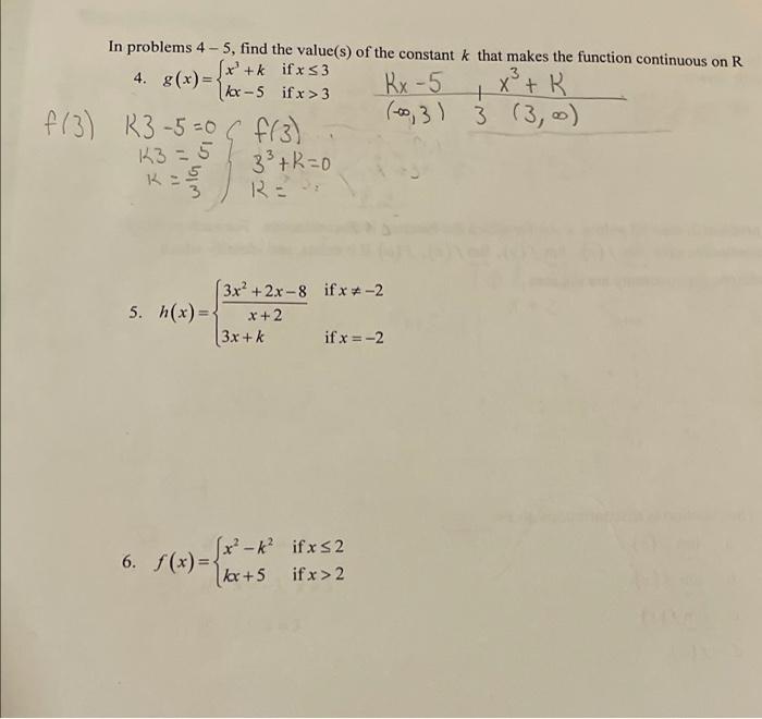 Solved In problems 4 - 5, find the value(s) of the constant | Chegg.com