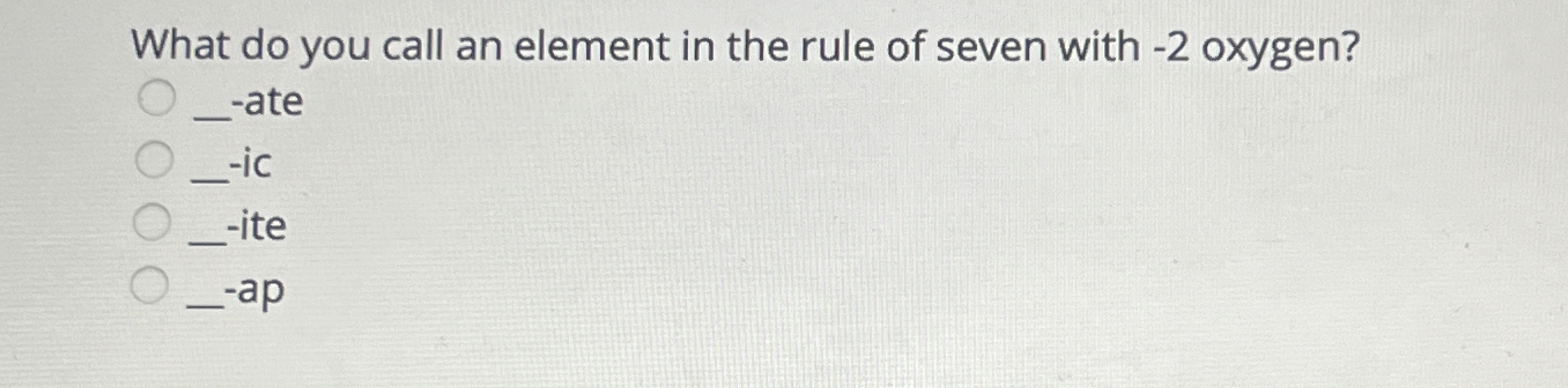 Solved What do you call an element in the rule of seven with | Chegg.com