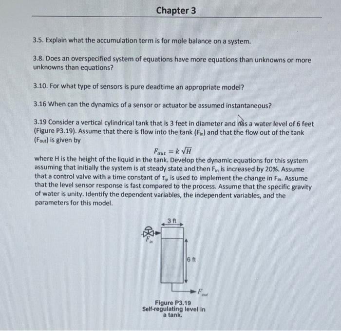 Solved 3.5. Explain what the accumulation term is for mole | Chegg.com