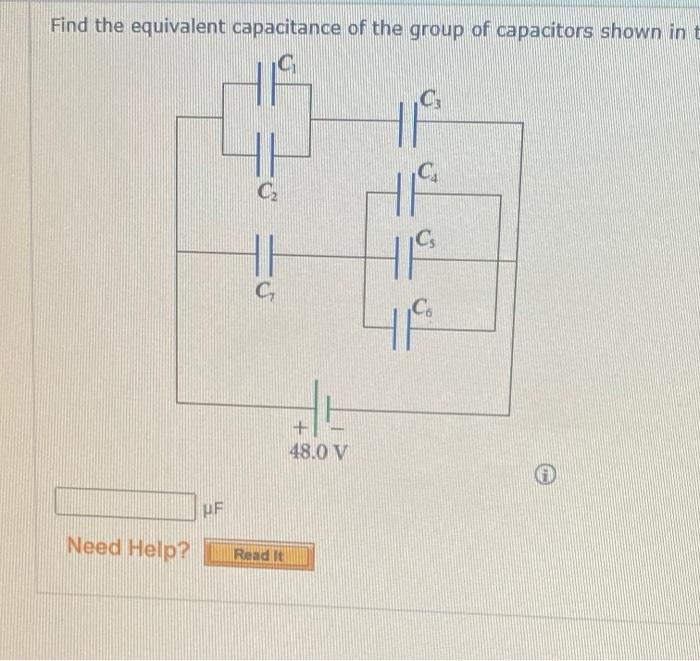 Solved Find rhe equivalent capacitance of the group of | Chegg.com