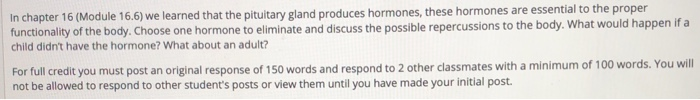 Solved In chapter 16 (Module 16.6) we learned that the | Chegg.com