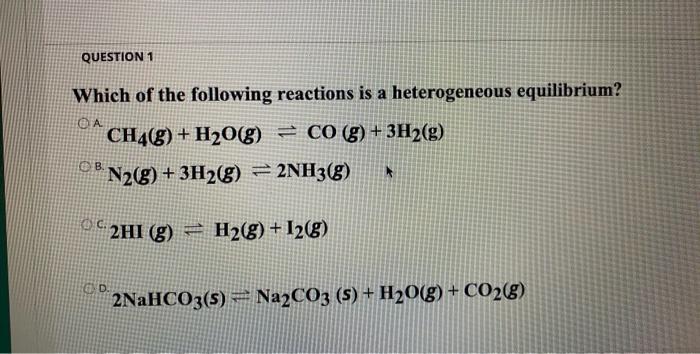 Solved QUESTION 1 Which of the following reactions is a | Chegg.com