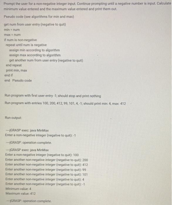 Solved Prompt the user for a non-negative integer input. | Chegg.com