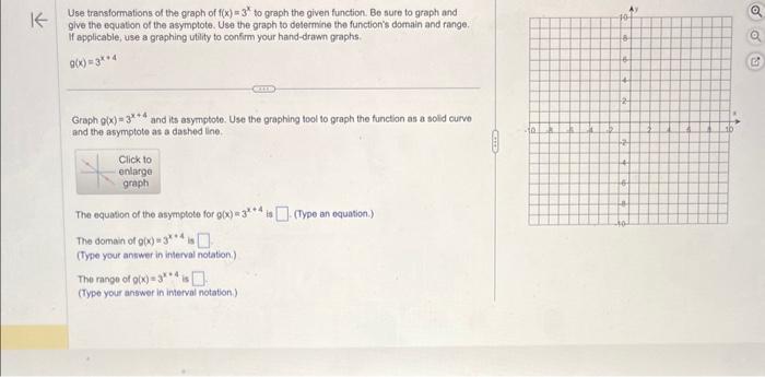 Use transformations of the graph of \( f(x)=3^{x} \) to graph the given function. Be sure to graph and give the equation of t