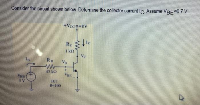 Solved Consider The Circuit Shown Below. Determine The | Chegg.com