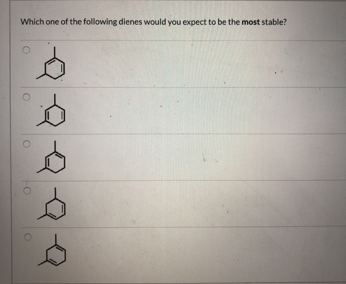 Solved Which One Of The Following Dienes Would You Expect To | Chegg.com