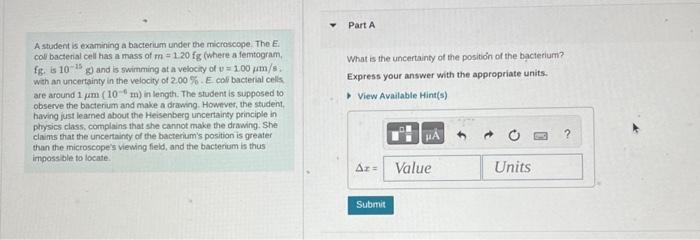 Solved A student is examining a bacterium under the | Chegg.com
