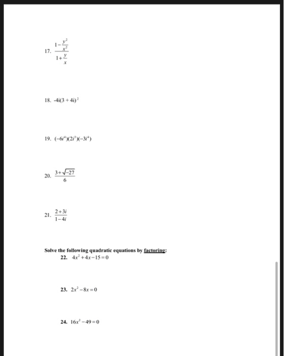 Solved PreCalculus Readiness Test Please do the following | Chegg.com