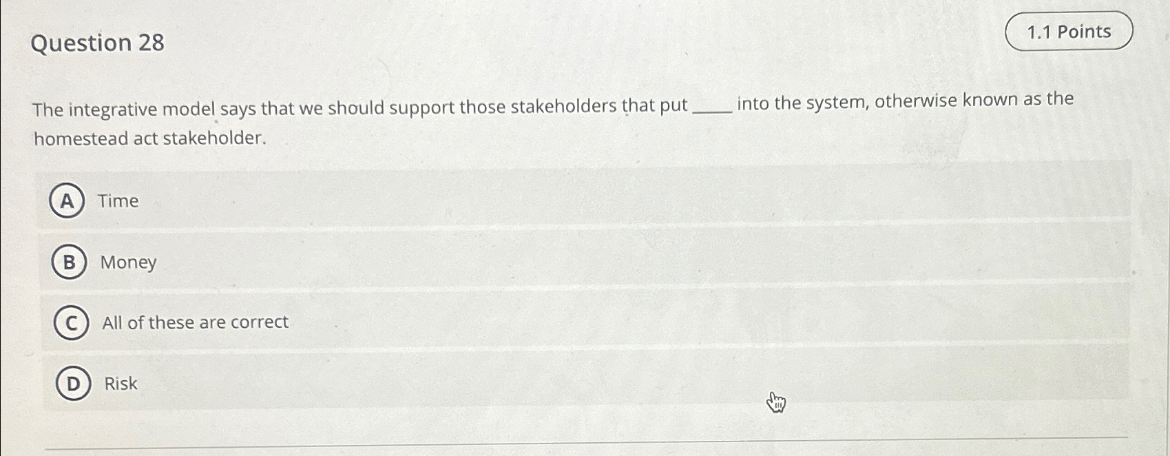 Solved Question 28The integrative model says that we should | Chegg.com