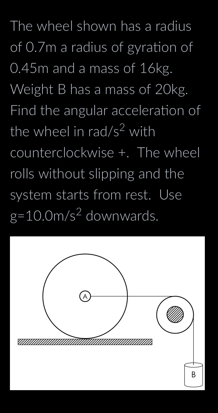 Solved The wheel shown has a radius of 0.7m ﻿a radius of | Chegg.com