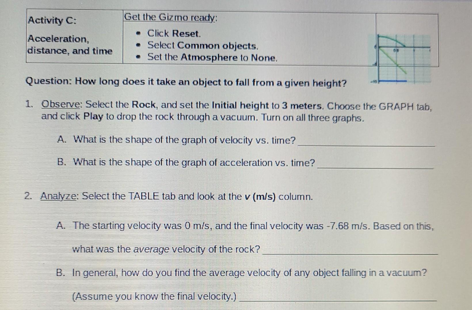 Student Exploration_ Distance-Time and Velocity-Time Graphs Gizmo, Assignments Physics