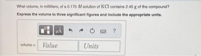 Solved What volume, in milliliters, of a 0.170 M solution of | Chegg.com