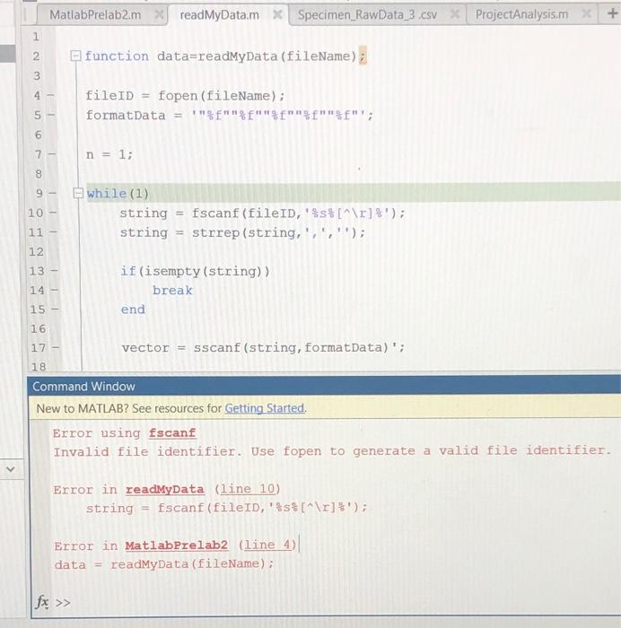 I Am Trying To Use The Readmydata Function On The Chegg Com